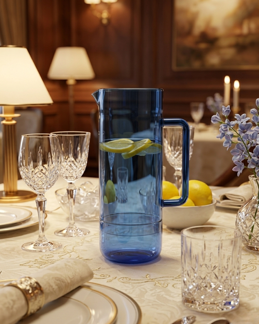 Premium Blue Borosil Glass Water Pitcher (1.5–2L)