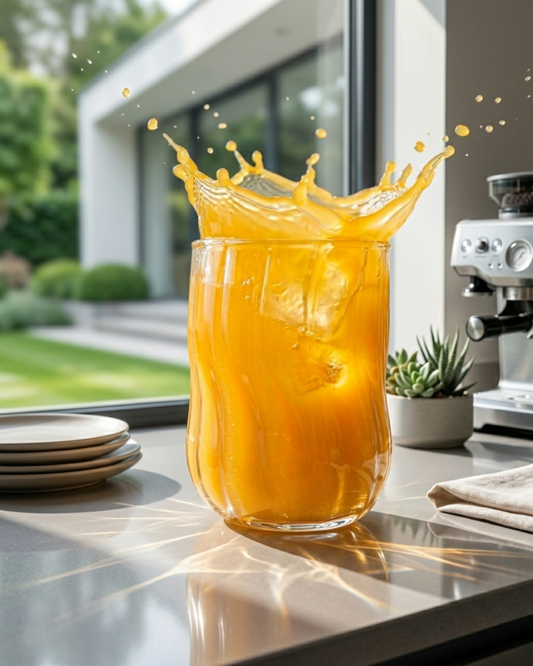 Aesthetic Borosilicate Coffee & Juice Glass (8 × 10 cm)