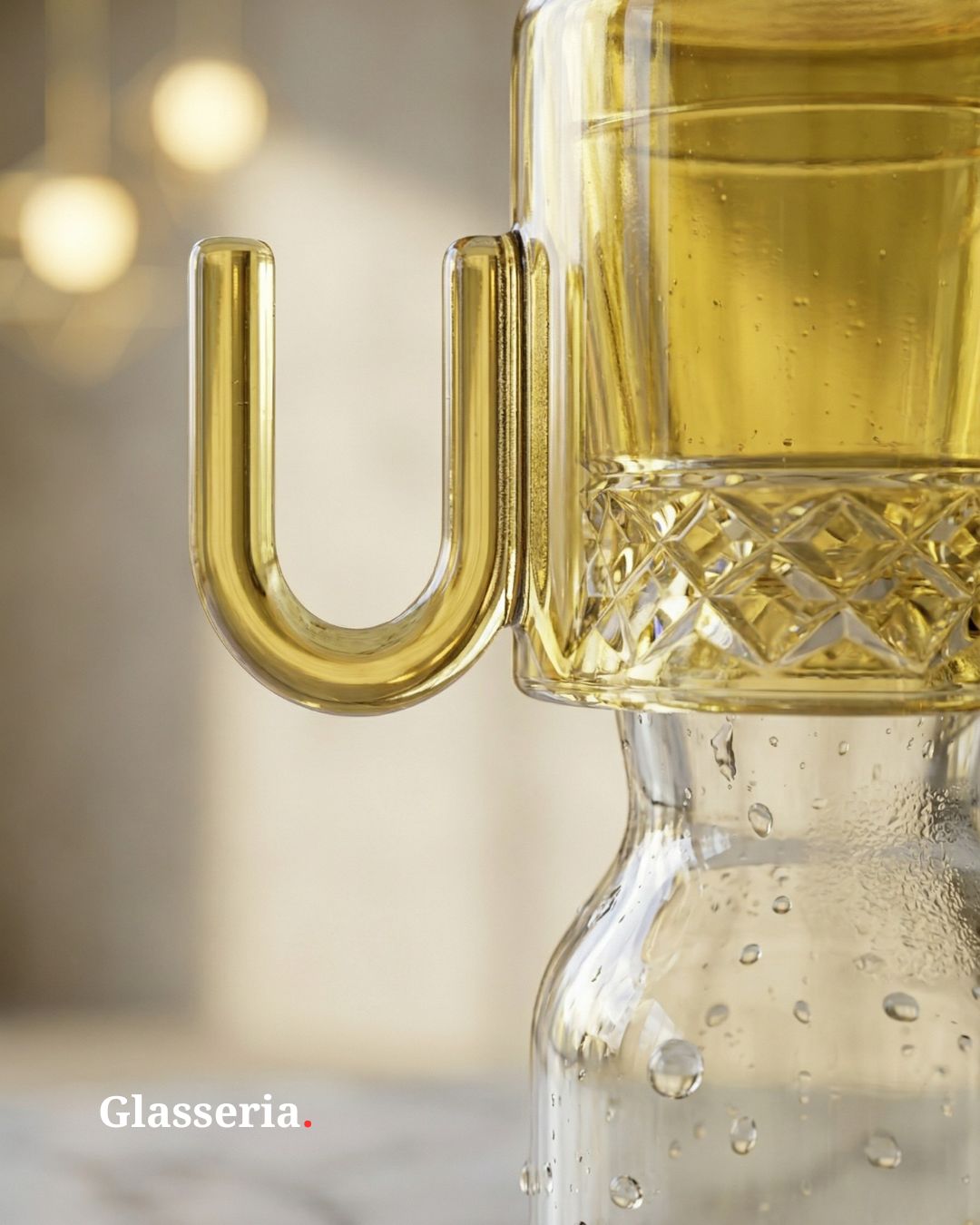Modular Glass Bottle & Cup Set with Handle