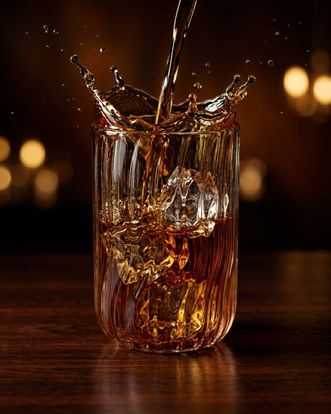 Premium Tall Ribbed Glass  (8 × 12 cm)