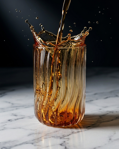 Premium Tall Ribbed Glass  (8 × 12 cm)