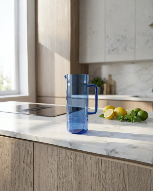 Premium Blue Borosil Glass Water Pitcher (1.5–2L)