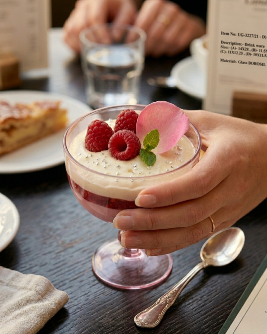 Blush Pink Dessert Coupe Glass (14 × 28 cm)