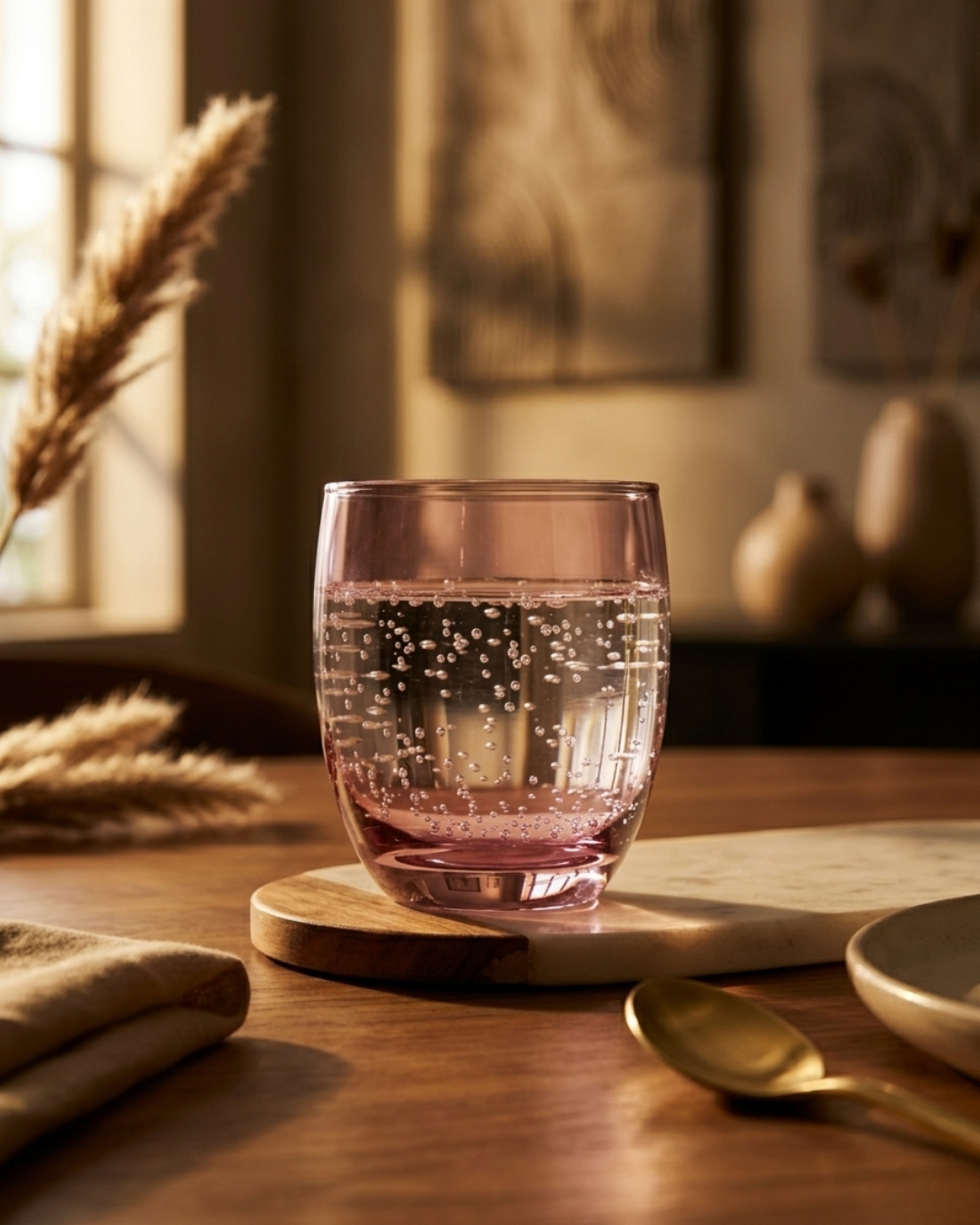 Blush Pink Stemless Tumbler Glass (8×9 cm)