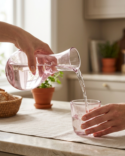 Premium Pink Glass Bottle with Dual-Use Tumbler Cap