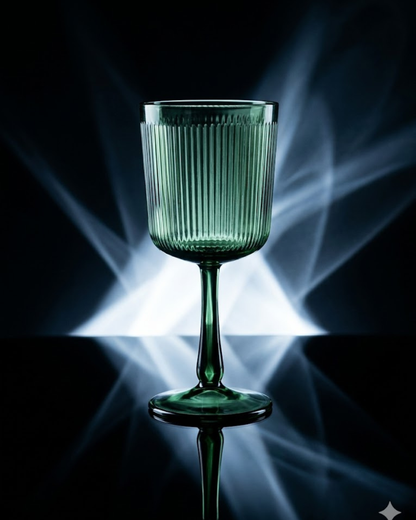 Premium Green Borosilicate Drinking Glass – Ribbed Drinking (Luxury Drinkware Collection) | Glasseria
