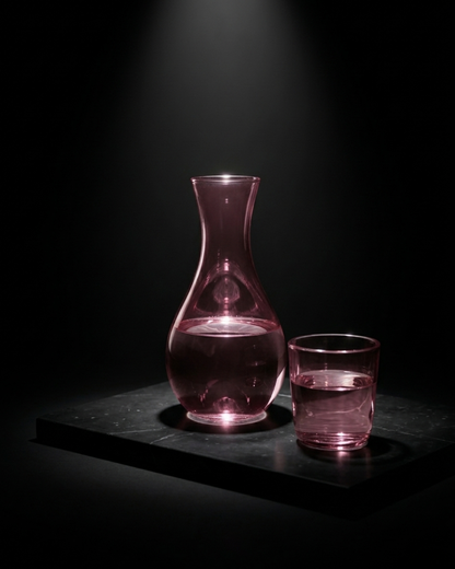 Premium Pink Glass Bottle with Dual-Use Tumbler Cap
