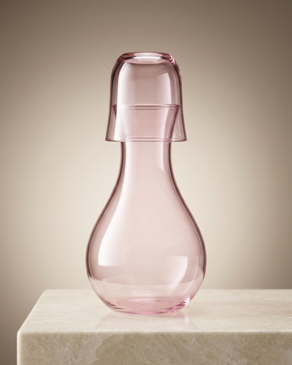 Premium Pink Glass Bottle with Dual-Use Tumbler Cap