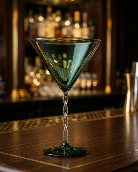 Emerald Twist Martini Glass (11.5 × 19.25 cm)