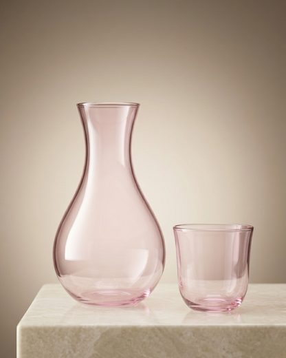 Premium Pink Glass Bottle with Dual-Use Tumbler Cap