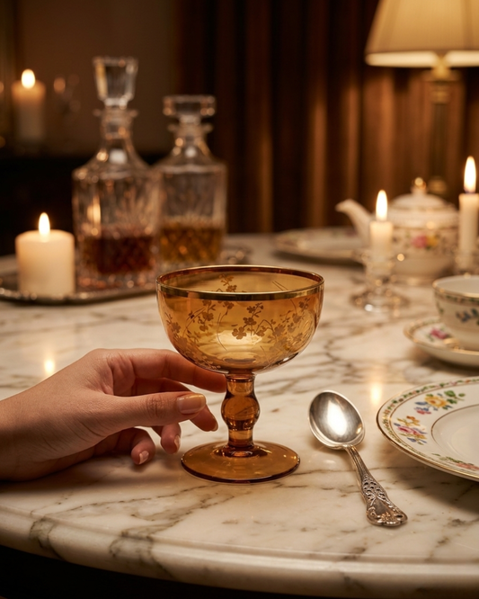 Handcrafted Vintage Glass for Cocktails, Desserts & Elegant Dining