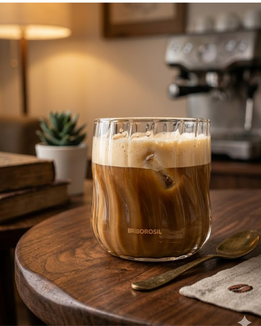 Aesthetic Borosilicate Coffee & Juice Glass (8 × 10 cm)
